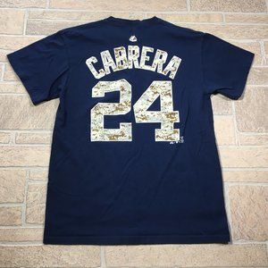 Miguel Cabrera Detroit Tigers MLB Majestic Blue Heavy Cotton Shirt Men’s Medium